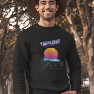 1980's Vaporwave Sweatshirt Men's -Image by Shutterstock
